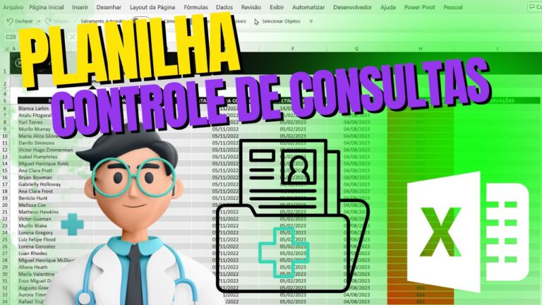 Planilha registro de consultas médicas